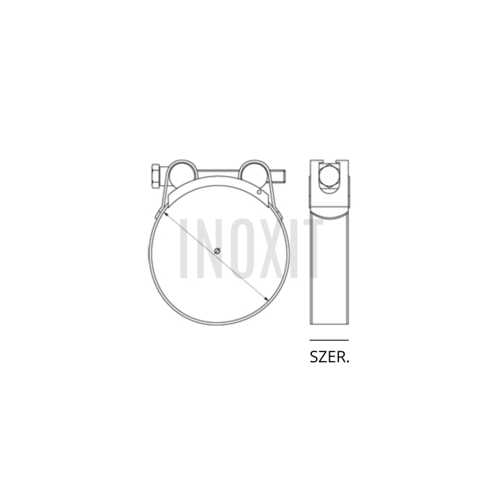 Obejma zaciskowa pojedyncza ze śrubą sześciokątną SZER.18|A4 | Fi 17-28mm